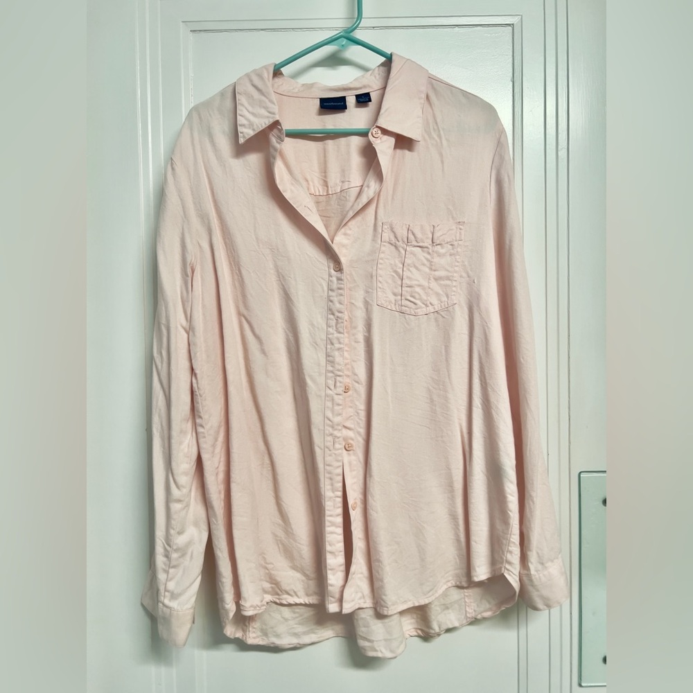 Westbound soft light pink Button Up Blouse Layer Women’s Size Large very soft